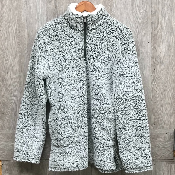 Back2Basics Tops - Sherpa Mock Neck Zip Up Pullover Sweater